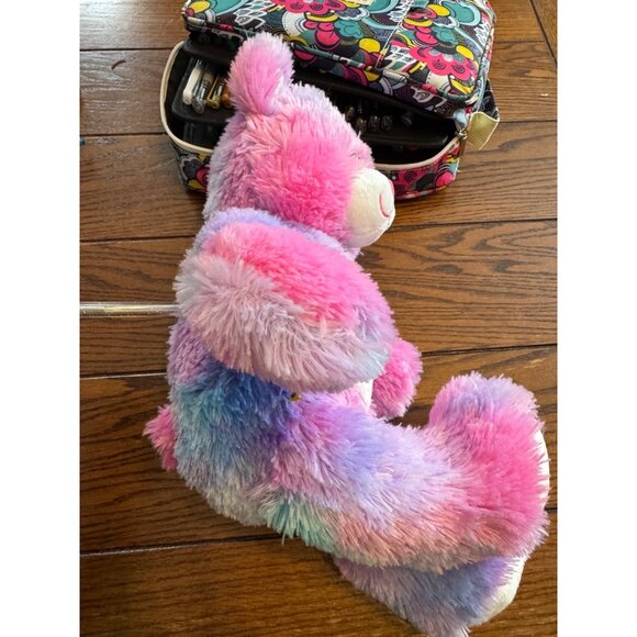 Build-A-Bear Workshop Forever Hearts Tie Dye Teddy Bear 16" Pink Blue Heart Foot - Picture 10 of 10